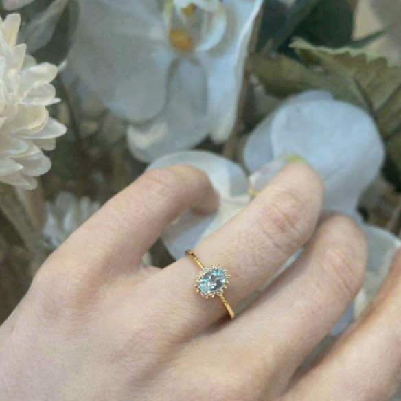 Anillo Aguamarina y Diamantes Oro Amarillo Candy - Ringe andere Edelsteine