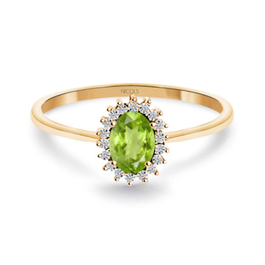 Candy Rose Gold Peridot and Diamond Ring - Rings other precious stones