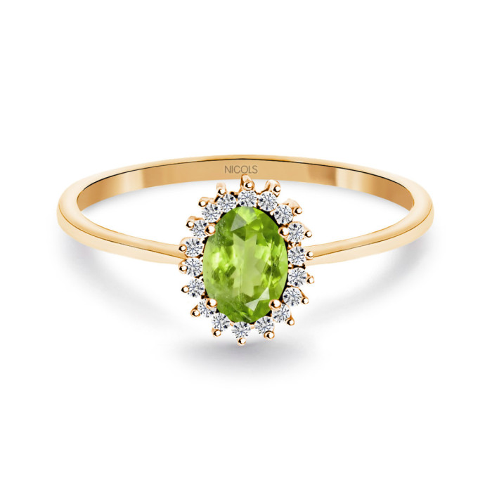 Candy Rose Gold Peridot and Diamond Ring - Rings other precious stones