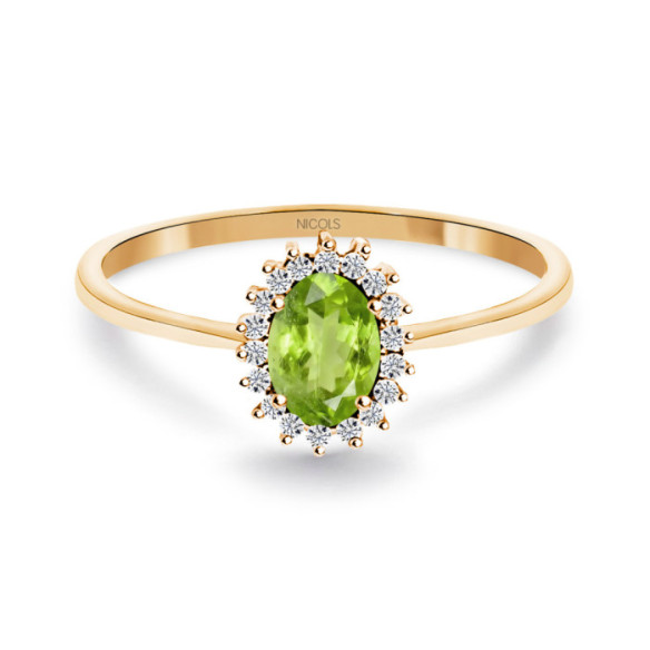 Candy Rose Gold Peridot and Diamond Ring - Rings other precious stones