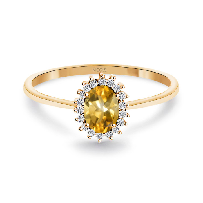 Candy Rose Gold Citrine and Diamond Ring - Rings other precious stones