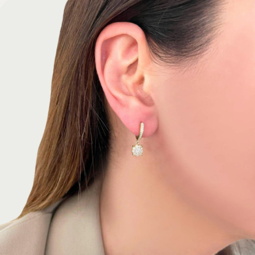 Diamond earrings CREOLE - short 2
