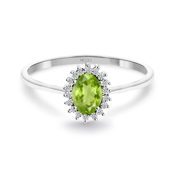 Anillo Peridoto y Diamantes Oro Blanco Candy - Anelli altre pietre preziose