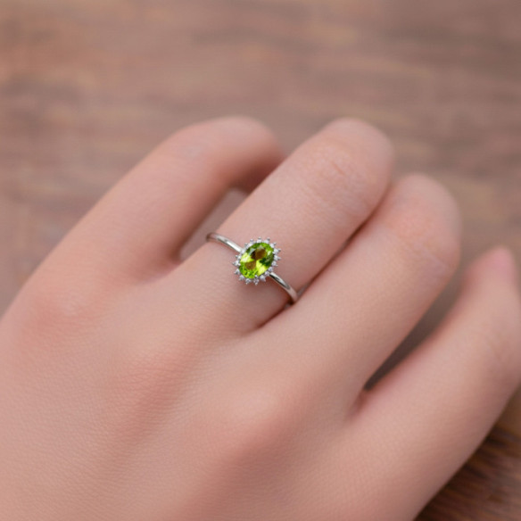 Anillo Peridoto y Diamantes Oro Blanco Candy - Anéis Outras pedras preciosas