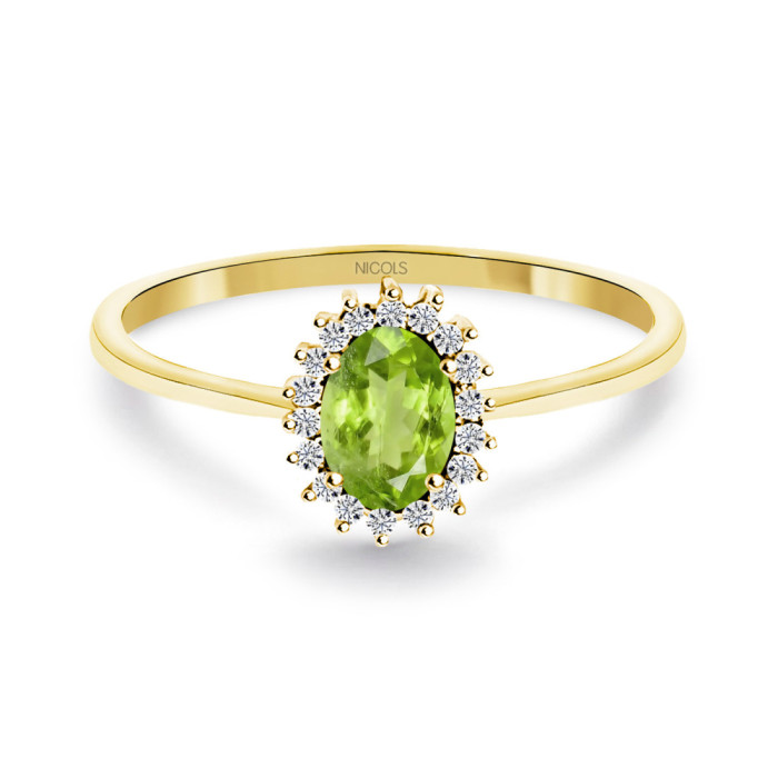 Anillo Peridoto y Diamantes Oro Amarillo Candy - Anillos Otras Piedras Preciosas