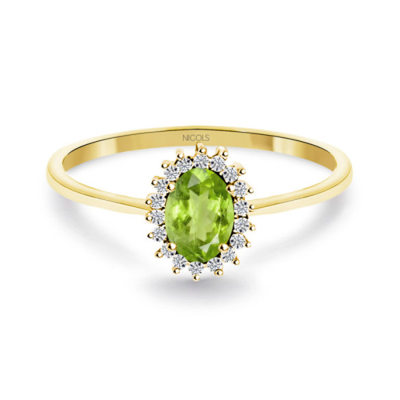 Anillo Peridoto y Diamantes Oro Amarillo Candy - Anillos Otras Piedras Preciosas