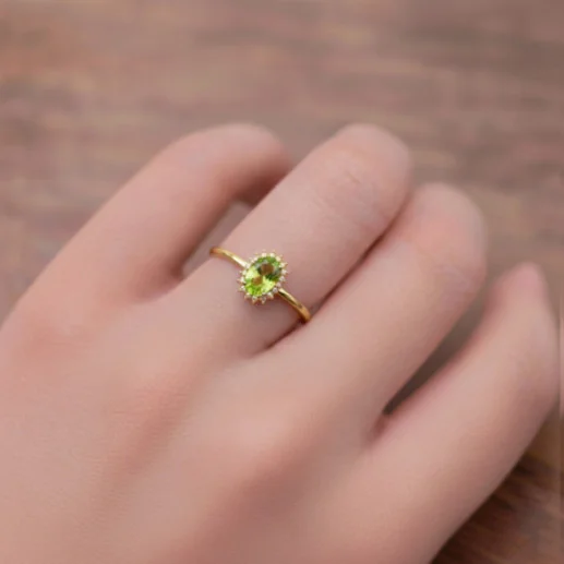 Anillo Peridoto y Diamantes Oro Amarillo Candy - Anillos Otras Piedras Preciosas 2