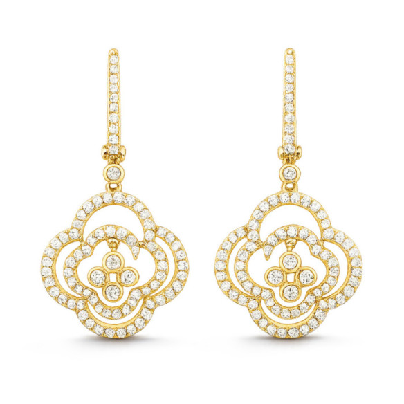 Gold flower earrings ARABESQ - largos