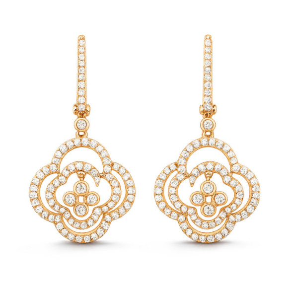 Pendientes Oro Flor Arabesq - largos