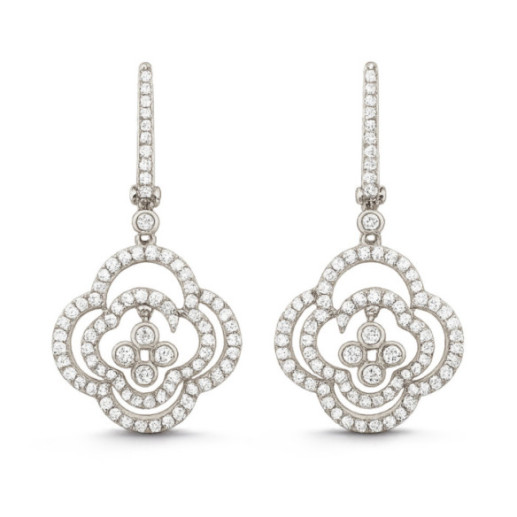 Gold flower earrings ARABESQ - Bride earrings