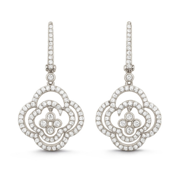 Gold flower earrings ARABESQ - Bride earrings