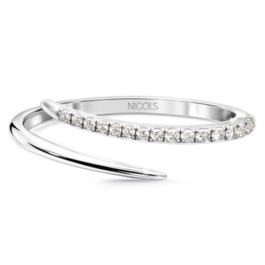 Anillo Snake oro blanco 18k con diamantes 0.10ct - Brilhante