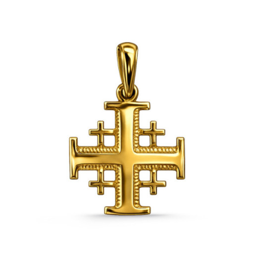 Cruz de Jesuralén Oro Amarillo 16x16mm - Attraversa