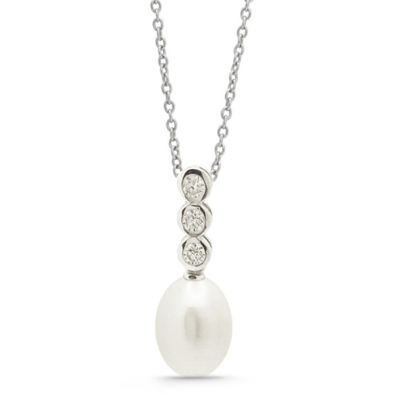 Colgante Diamantes Y Perla Pearls Lady - Collares de Diamantes