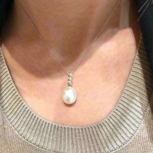 Colgante Diamantes Y Perla Pearls Lady - Collares de Diamantes 2