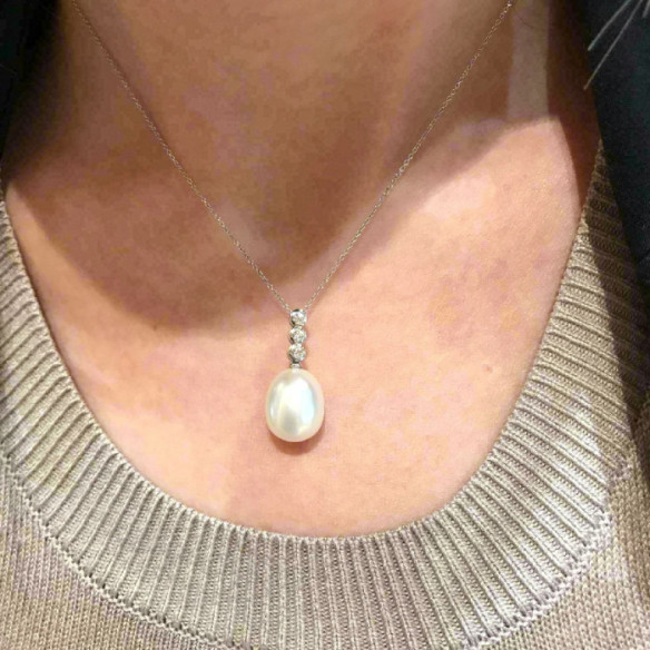 Colgante Diamantes Y Perla Pearls Lady - Collares de Diamantes