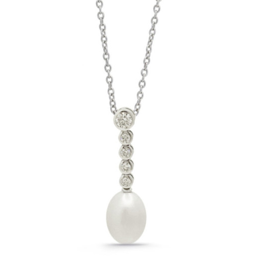 Colgante Diamantes Y Perla Pearls Lady - COLLARES