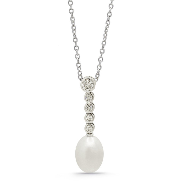 Colgante Diamantes Y Perla Pearls Lady - COLARES