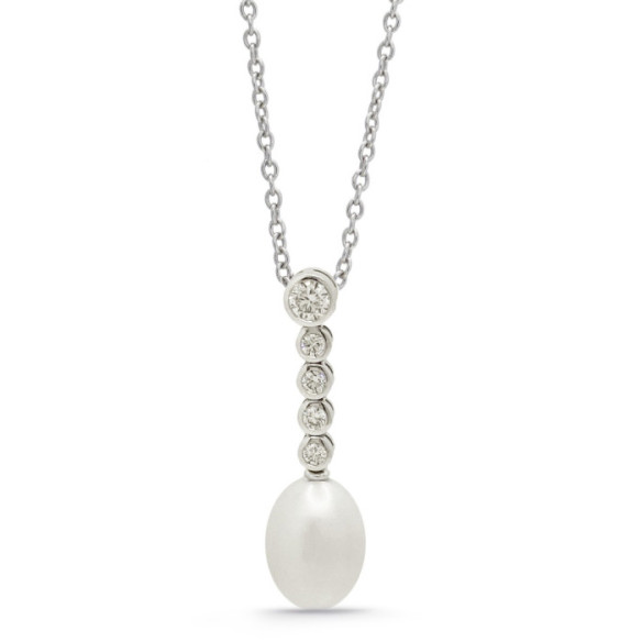 Colgante Diamantes Y Perla Pearls Lady - COLARES