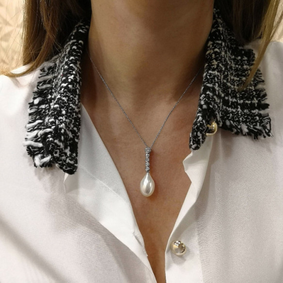 Colgante Diamantes Y Perla Pearls Lady - COLARES