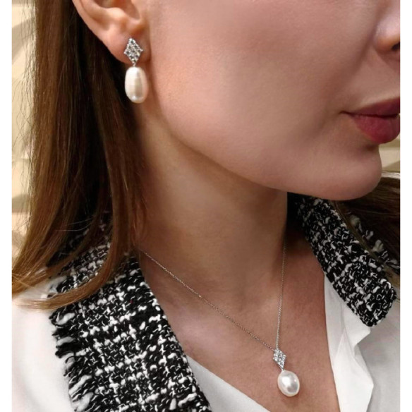 Colgante Diamantes Y Perla Pearls Lady - Colliers diamant
