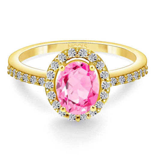 Anillo Zafiro Rosa Dalia Sunset 1.00 Oro Amarillo - Saphiringe