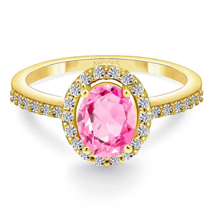 Anillo Zafiro Rosa Dalia Sunset 1.00 Oro Amarillo - Anillos de Zafiro