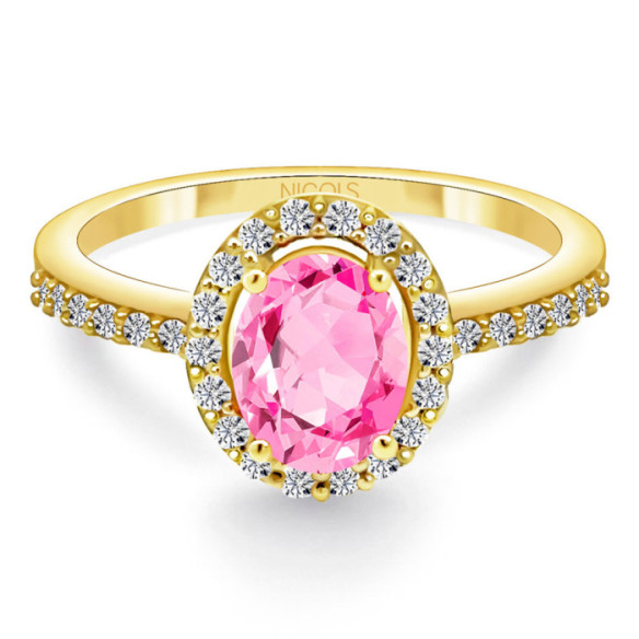 Anillo Zafiro Rosa Dalia Sunset 1.00 Oro Amarillo - Anillos de Zafiro
