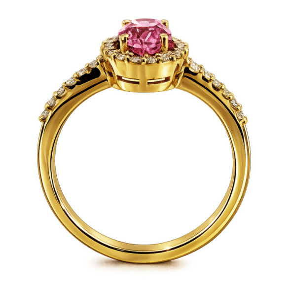 Anillo Zafiro Rosa Dalia Sunset 1.00 Oro Amarillo - Anillos de Zafiro