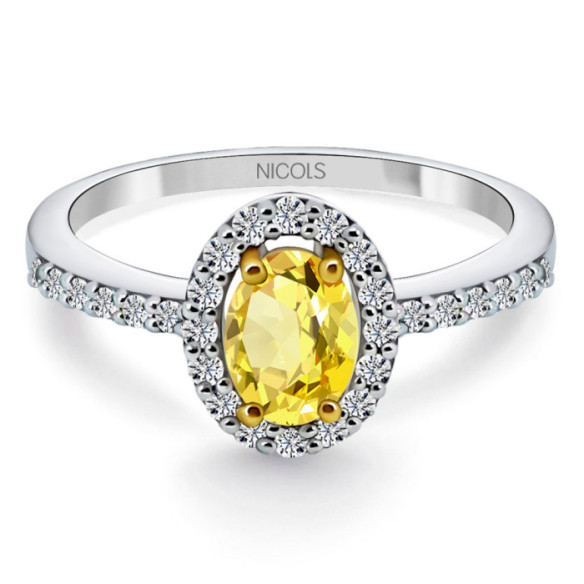 Anillo Zafiro Amarillo Dalia Sunset 0.60 - Saphiringe