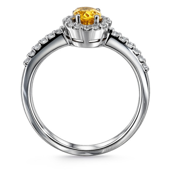 Anillo Zafiro Amarillo Dalia Sunset 0.60 - Saphiringe