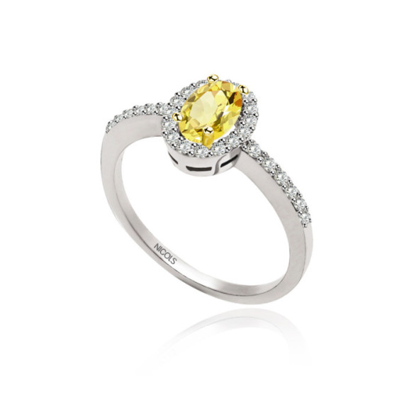 Anillo Zafiro Amarillo Dalia Sunset 0.60 - Anillos de Zafiro