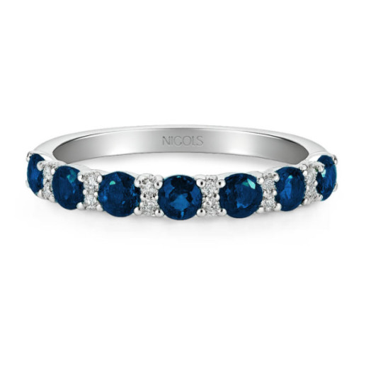Anillo Diamantes Zafiro Oro Blanco Azalea - Anelli zaffiro