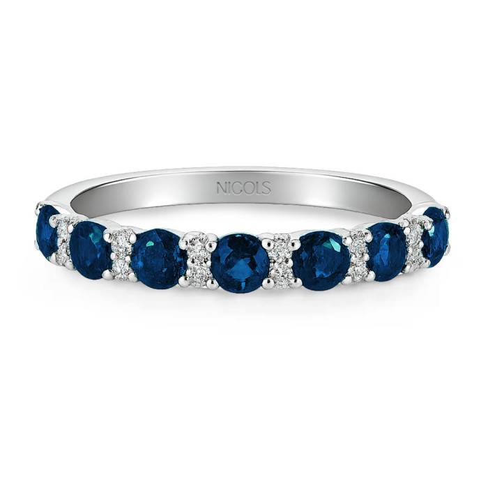 Anillo Diamantes Zafiro Oro Blanco Azalea - Bagues en saphir
