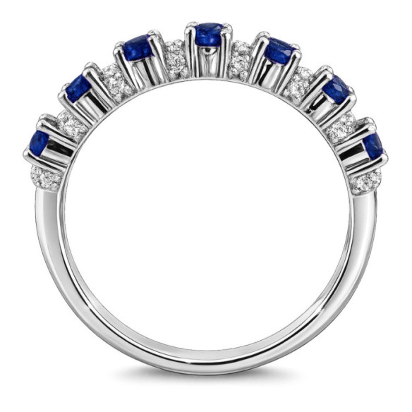 Anillo Diamantes Zafiro Oro Blanco Azalea - Anillos de Zafiro