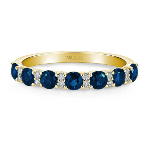 Anillo Diamantes Zafiro Oro Amarillo Azalea - Anillos de Zafiro