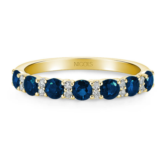 Anillo Diamantes Zafiro Oro Amarillo Azalea - Bagues en saphir