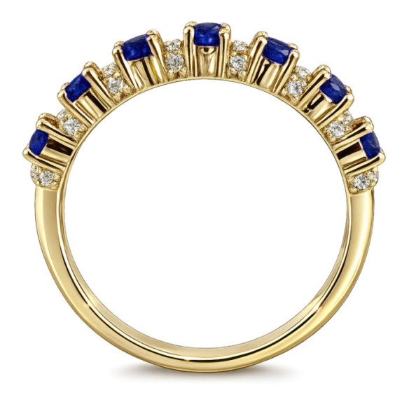 Anillo Diamantes Zafiro Oro Amarillo Azalea - Anillos de Zafiro