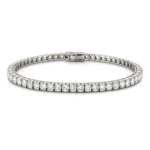 Diamond Bracelet 5.97 ct. White Gold Riviere - Riviere of bright diamonds