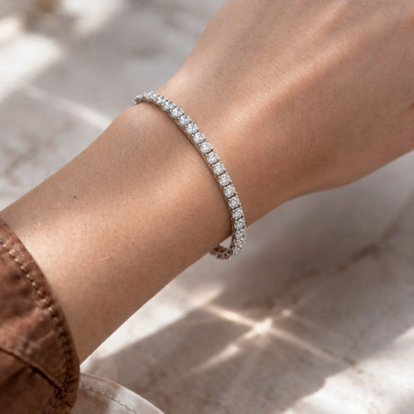 Pulsera Diamantes 5.97 ct. Oro Blanco Riviere - Rivière de diamants brillants