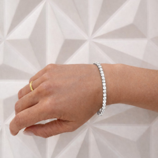 Pulsera Diamantes 4.86 ct. Oro Blanco Riviere - Riviere di diamanti brillanti 2