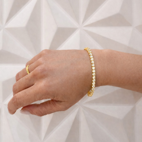 Pulsera Diamantes 4.86 ct. Oro Amarillo Riviere - Rivière de diamants brillants