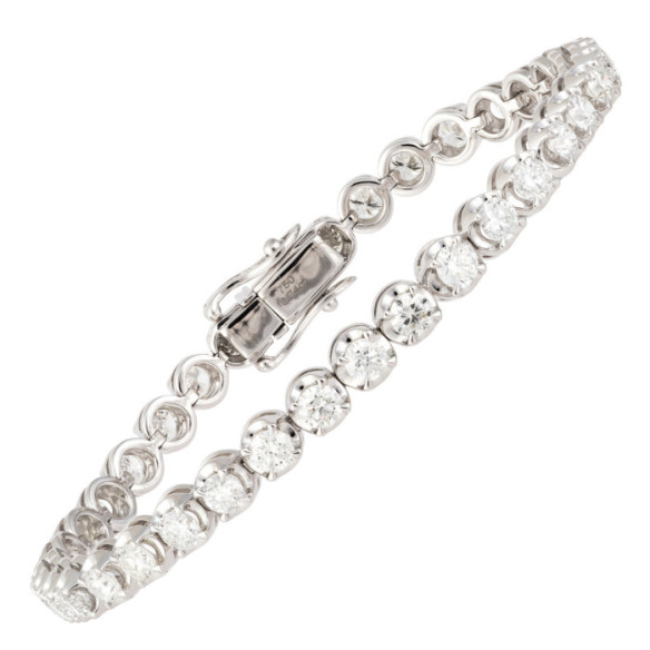Pulsera Diamantes 7.0 ct. Oro Blanco Riviere - Riviere di diamanti brillanti