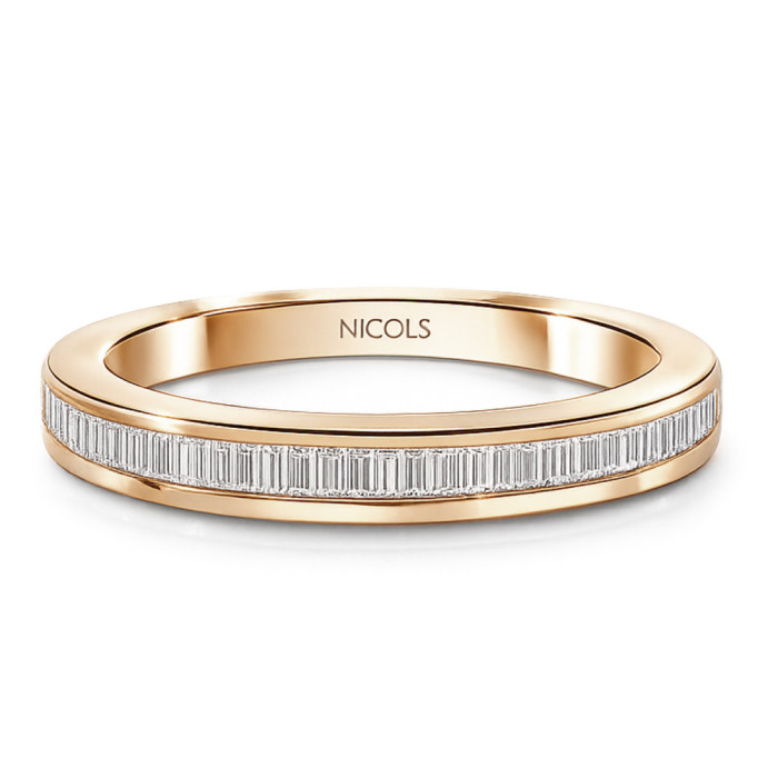 Anillo Alianza Diamantes 0.30 Oro Rosa Abelia - Alianzas de Boda Oro Rosa