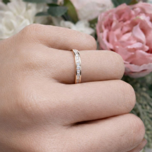 Anillo Alianza Diamantes 0.30 Oro Rosa Abelia - Alleanze di nozze Rosa Gold 2