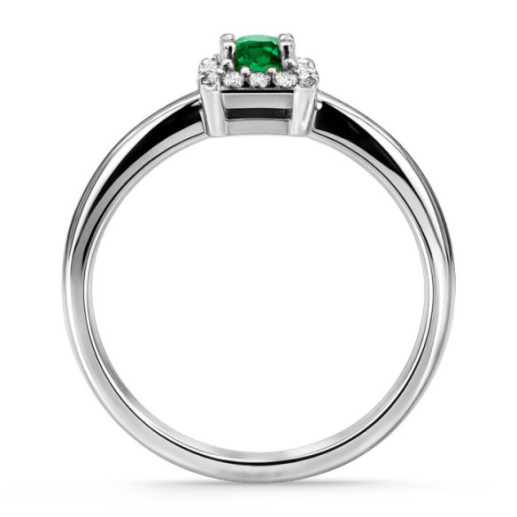 Anillo Esmeralda Sunset Rectangle 0.40Ct Oro Blanco - Anillos Compromiso Aniversario 2