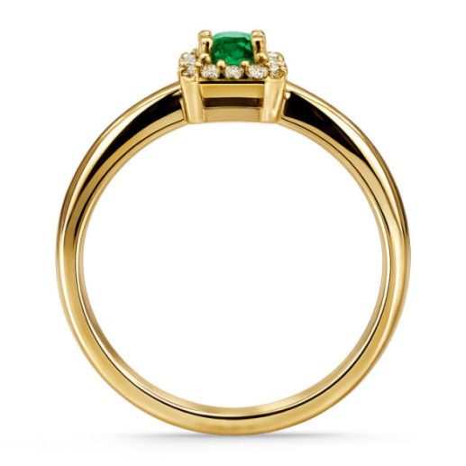 Anillo Esmeralda Sunset Rectangle 0.40Ct Oro Amarillo - Anillos Compromiso Aniversario 2