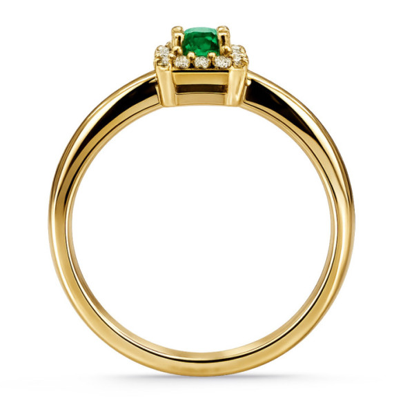Anillo Esmeralda Sunset Rectangle 0.40Ct Oro Amarillo - Jubiläums Verlobungsringe