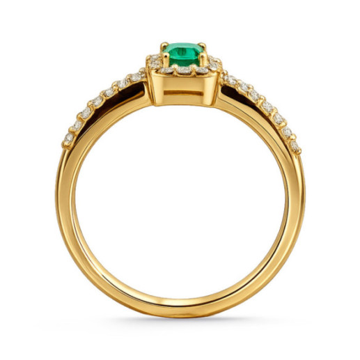 Anillo Esmeralda Sunset Rectangle 0.40Ct Oro Amarillo - Anillos Compromiso Aniversario 2