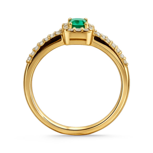 Anillo Esmeralda Sunset Rectangle 0.40Ct Oro Amarillo - Impegno di anniversario degli anelli